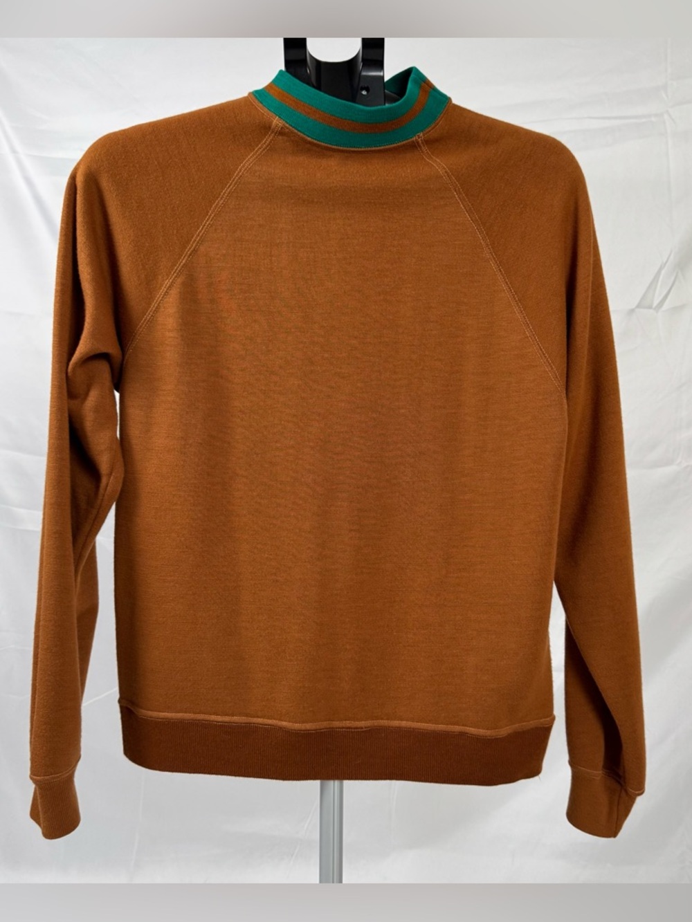 Vintage 60s 70s Fruit of the Loom Sweatshirt USA Made Raglan Crew Rust Green M